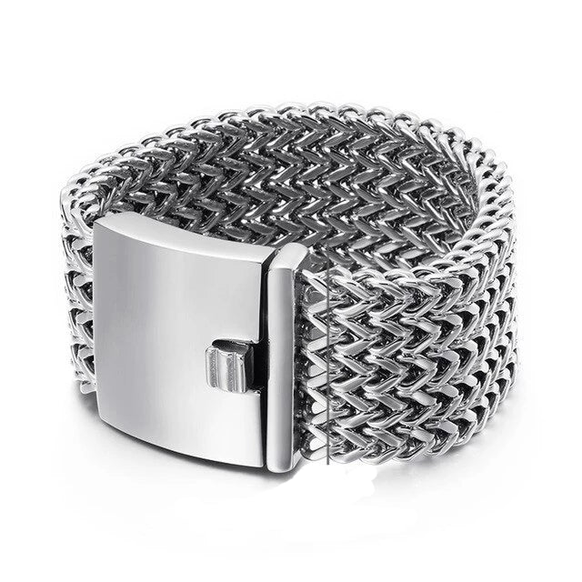 Vintage Edelstahl  Punk  Charmbriefarmband