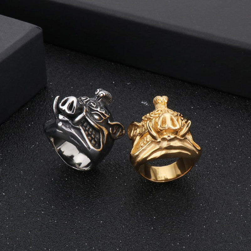 Edelstahl 3D  Schweinring Für Männer