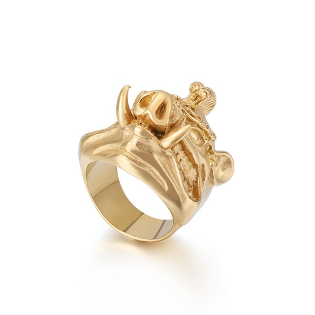 Edelstahl 3D  Schweinring Für Männer