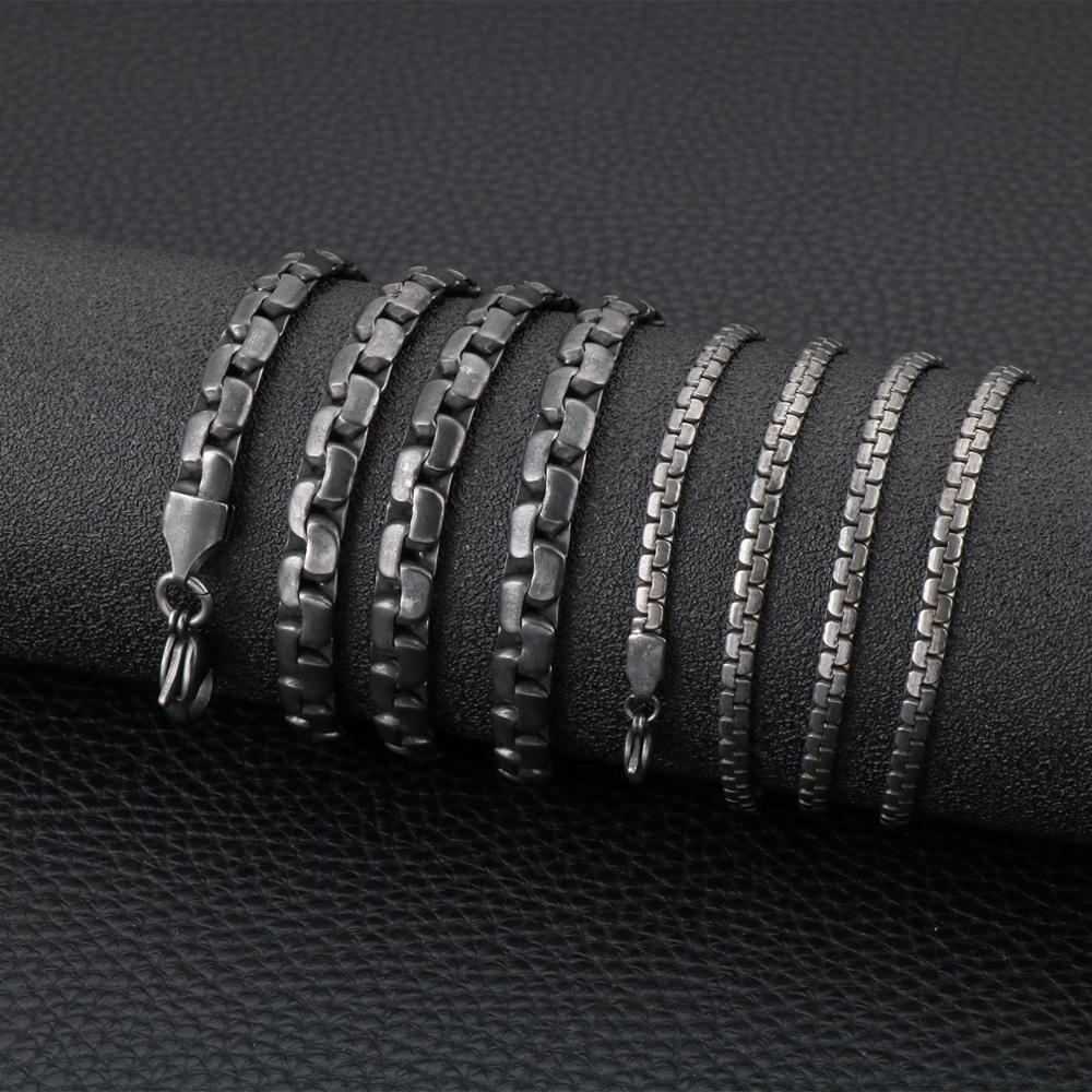 Edelstahl Retro Long Link Chain Halskette