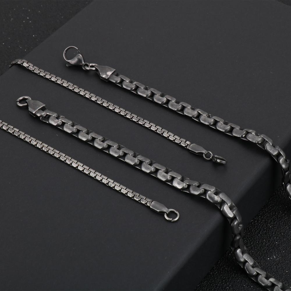 Edelstahl Retro Long Link Chain Halskette