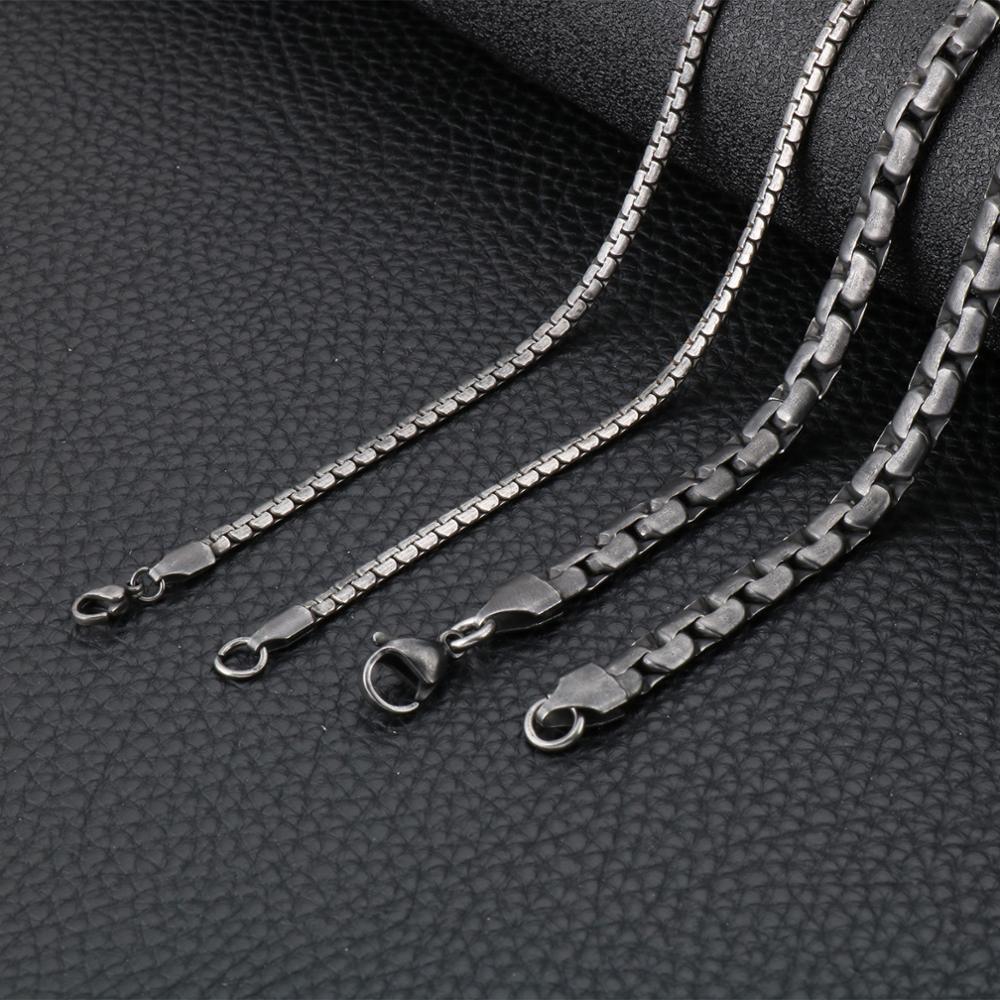 Edelstahl Retro Long Link Chain Halskette