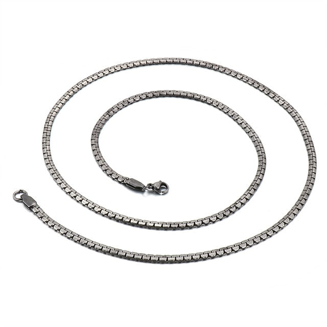 Edelstahl Retro Long Link Chain Halskette