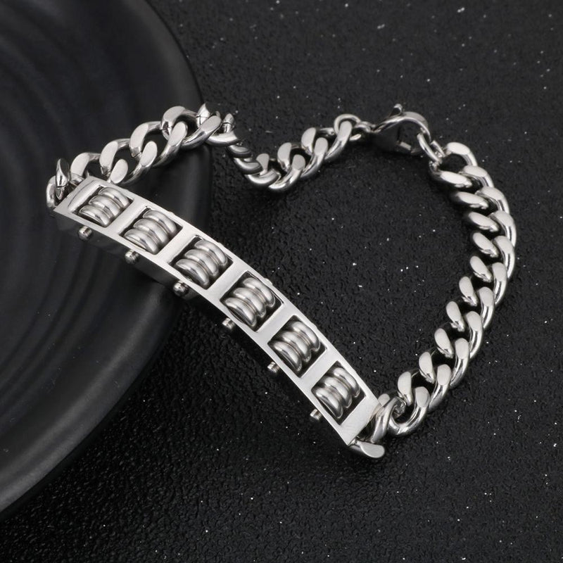 Edelstahl Silber Schlangenverbindungskettenarmband