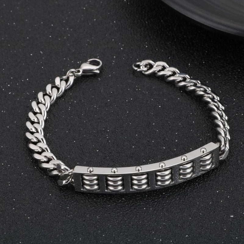 Edelstahl Silber Schlangenverbindungskettenarmband