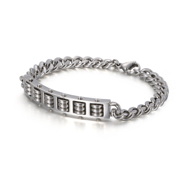 Edelstahl Silber Schlangenverbindungskettenarmband