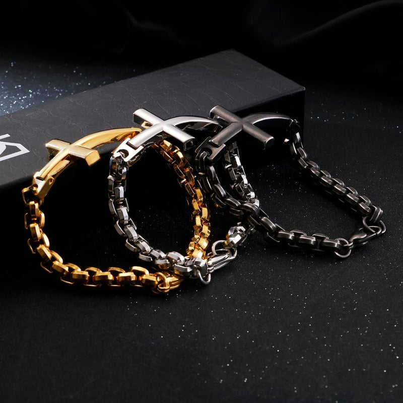 Edelstahl  Retro  Kreuzarmband