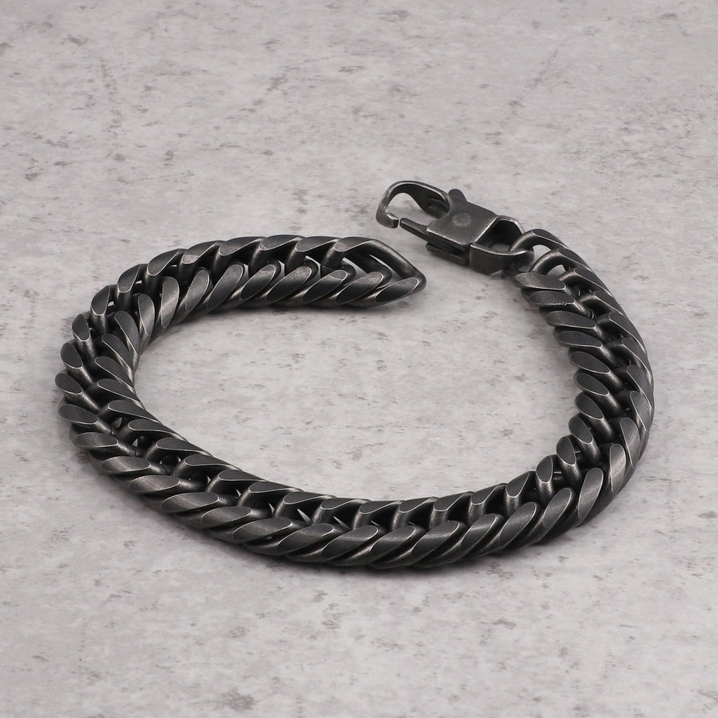 Männer Aus Rostfreiem Stahl Retro Schwarzes Armband