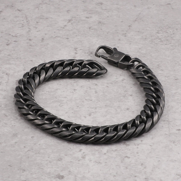 Männer Aus Rostfreiem Stahl Retro Schwarzes Armband