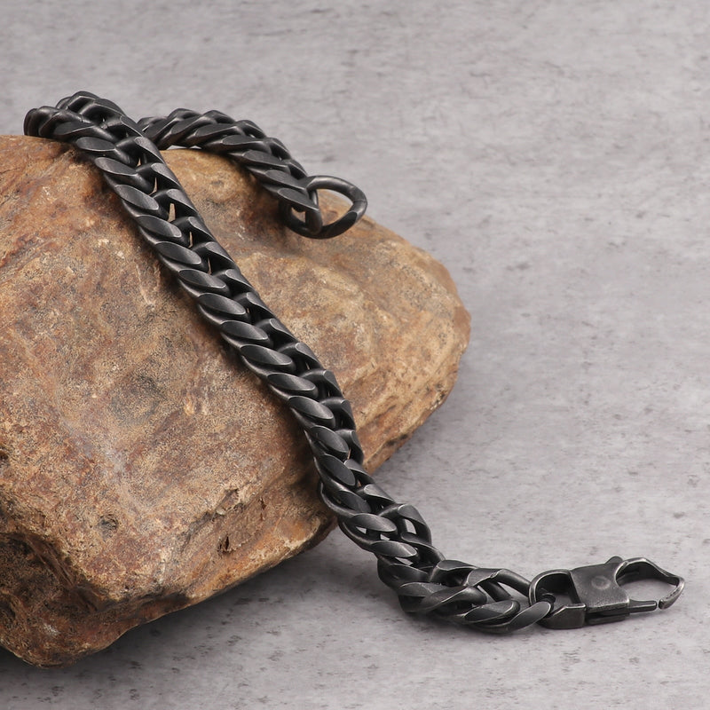 Männer Aus Rostfreiem Stahl Retro Schwarzes Armband