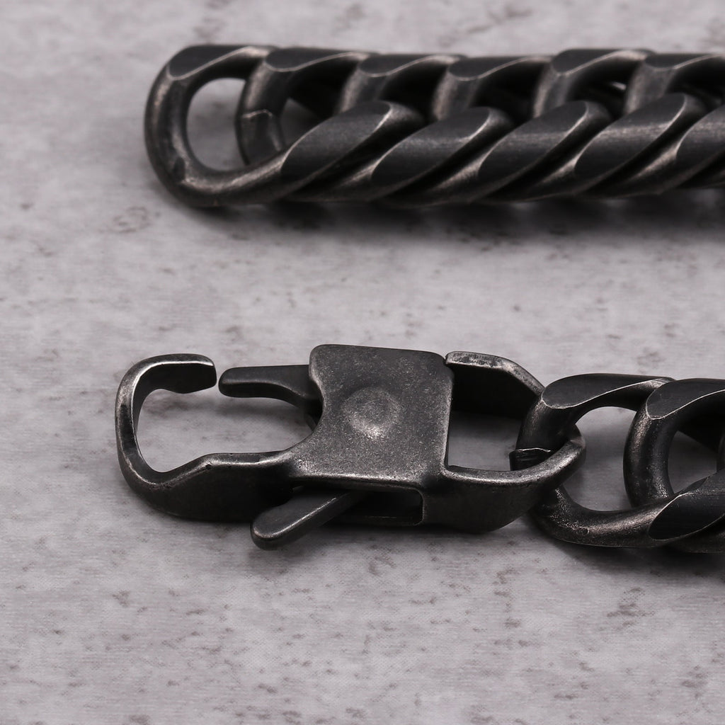 Männer Aus Rostfreiem Stahl Retro Schwarzes Armband