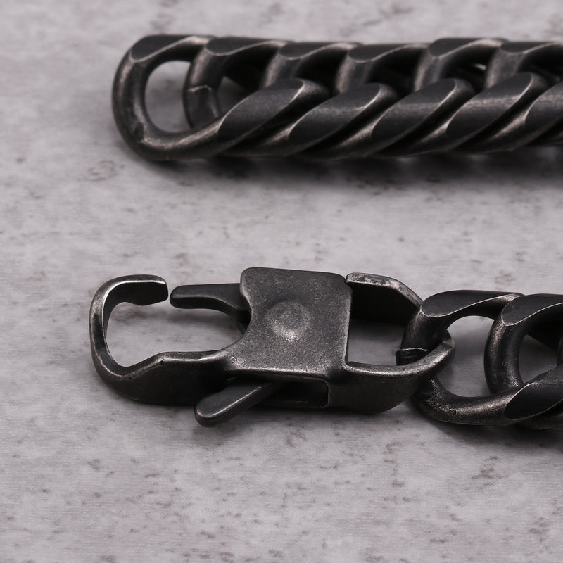 Männer Aus Rostfreiem Stahl Retro Schwarzes Armband