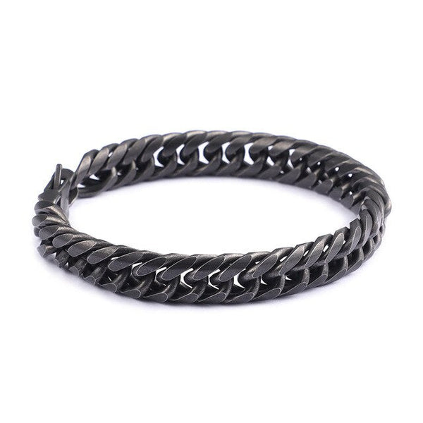 Männer Aus Rostfreiem Stahl Retro Schwarzes Armband
