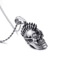 Edelstahl Retro Gothic Skull Anhänger Halskette