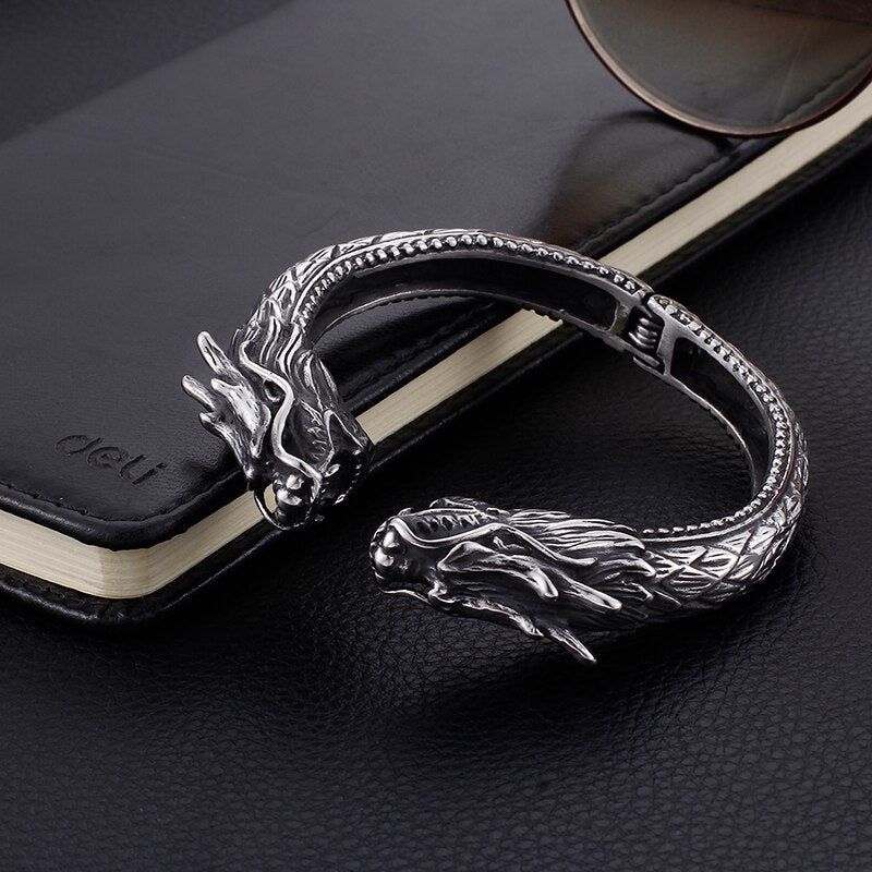 Edelstahl  Vintage Dragon'S Kopfarmband