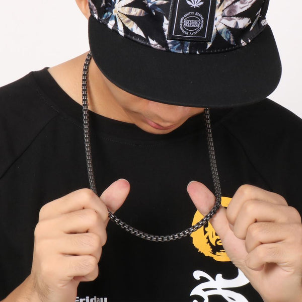 Männer S Rostfreier Stahl Schwarzer Vintage Lange Halskette