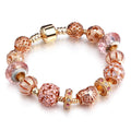 Mode Gold Herz Und Blumencharmarmband