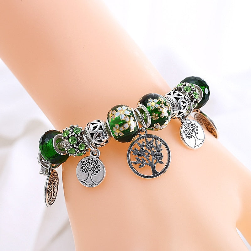 Mode Grüner Baum Des Lebens Blume Charm Mode Armband