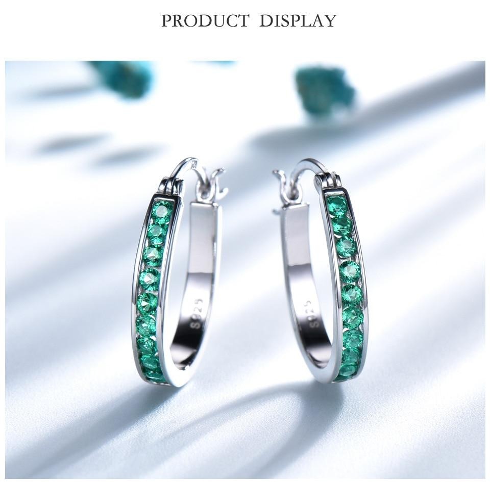 Emerald 925 Sterling Silber  Clip  Ohrringe