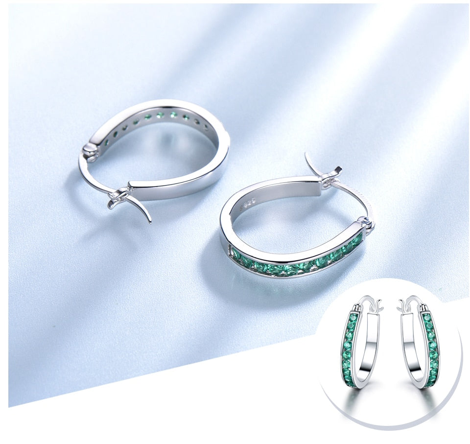 Emerald 925 Sterling Silber  Clip  Ohrringe