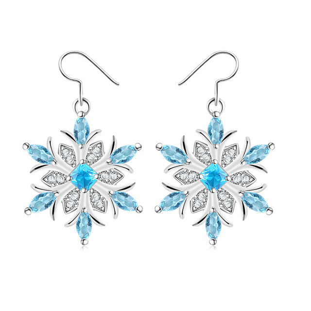 Kristall Schneeflake Halskette Ohrringe Mode Hochzeit Schmuckset Set