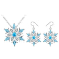 Kristall Schneeflake Halskette Ohrringe Mode Hochzeit Schmuckset Set
