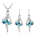 Österreichischer Kristalltanz Ballett Girl Halskette Ohrringe Schmuck Set