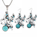 Vintage Butterfly Fashion Halskette Ohrring Schmuckset