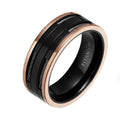 8mm Edelstahlkabel Schwarzes Titan  Ehering Der Roségold Titanium