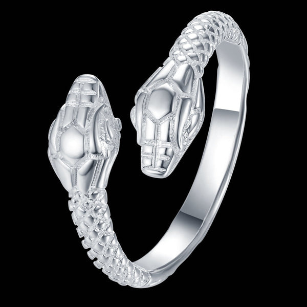 Verstellbare Schlange 925 Sterling Silber Ring