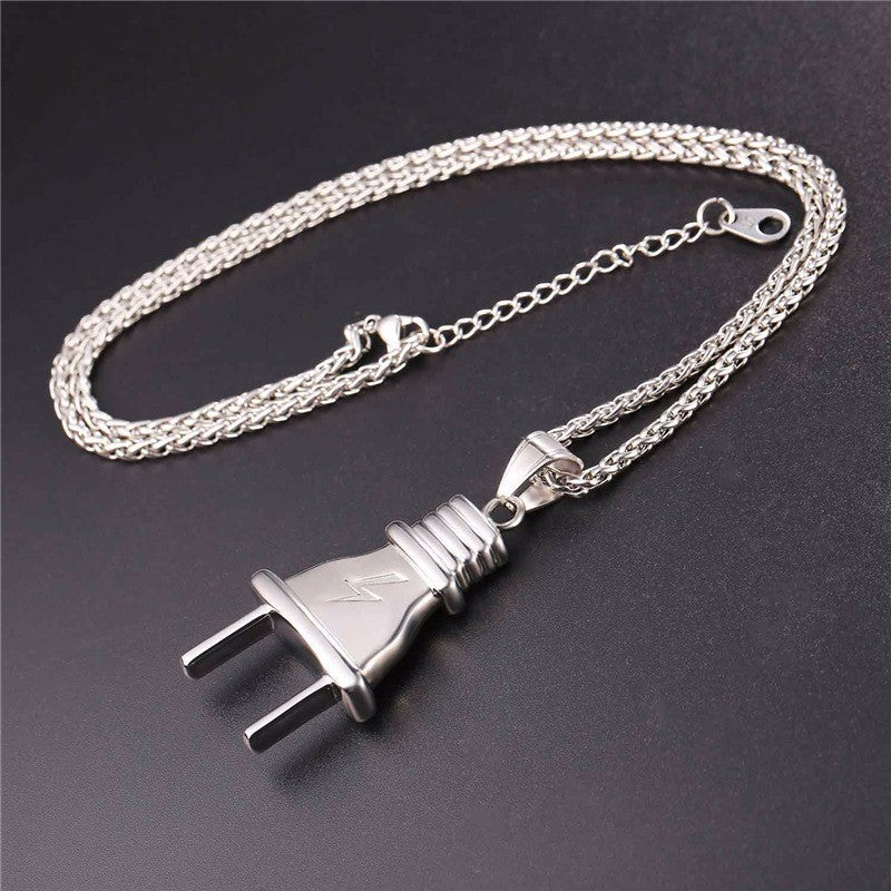 Electric Plug Design Hiphop Seilkette Anhänger Halskette