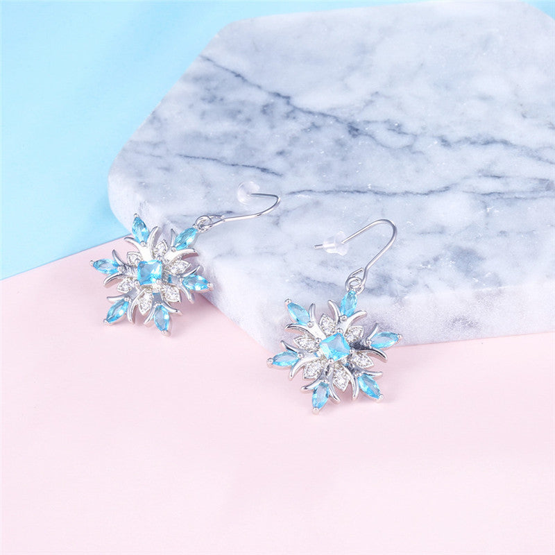 Kristall Schneeflake Halskette Ohrringe Mode Hochzeit Schmuckset Set