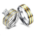 Gold Silbersplatter Ehering Set Mit Kubikzirkonia