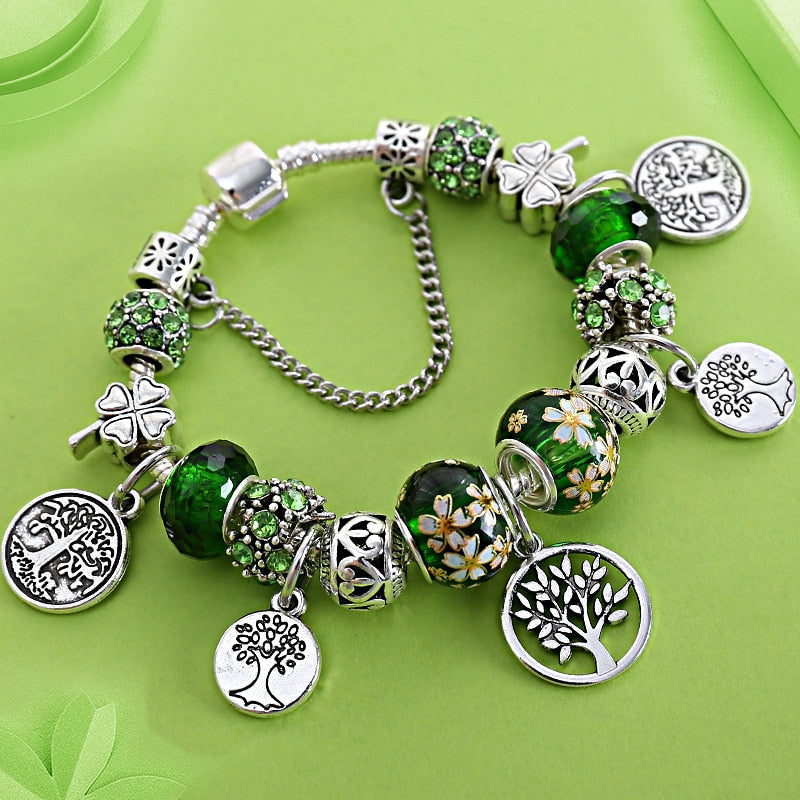 Mode Grüner Baum Des Lebens Blume Charm Mode Armband