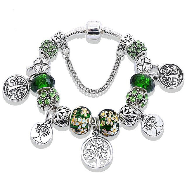 Mode Grüner Baum Des Lebens Blume Charm Mode Armband