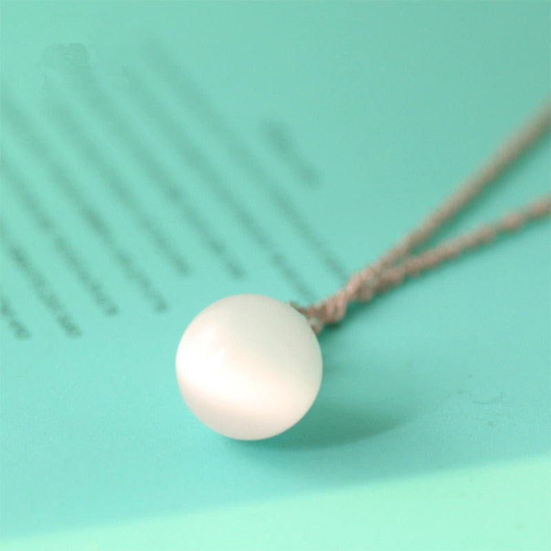 Katze Augenanhänger 925 Sterling Silber Korean Charme Halskette