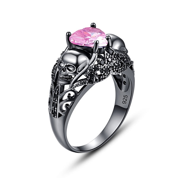 Schädel Kubische Zirkonia 925 Sterlingsilber  Verlobungsringe