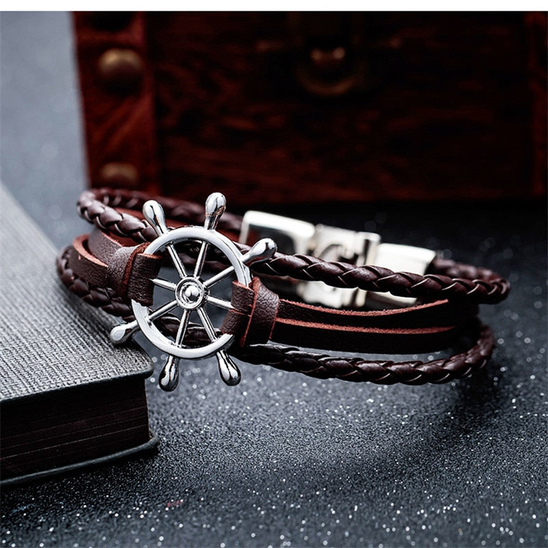 Schiffslenkrad Fashion Leder Charme Armband
