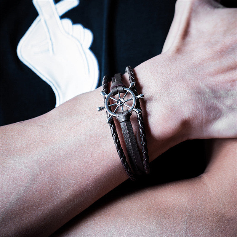 Schiffslenkrad Fashion Leder Charme Armband