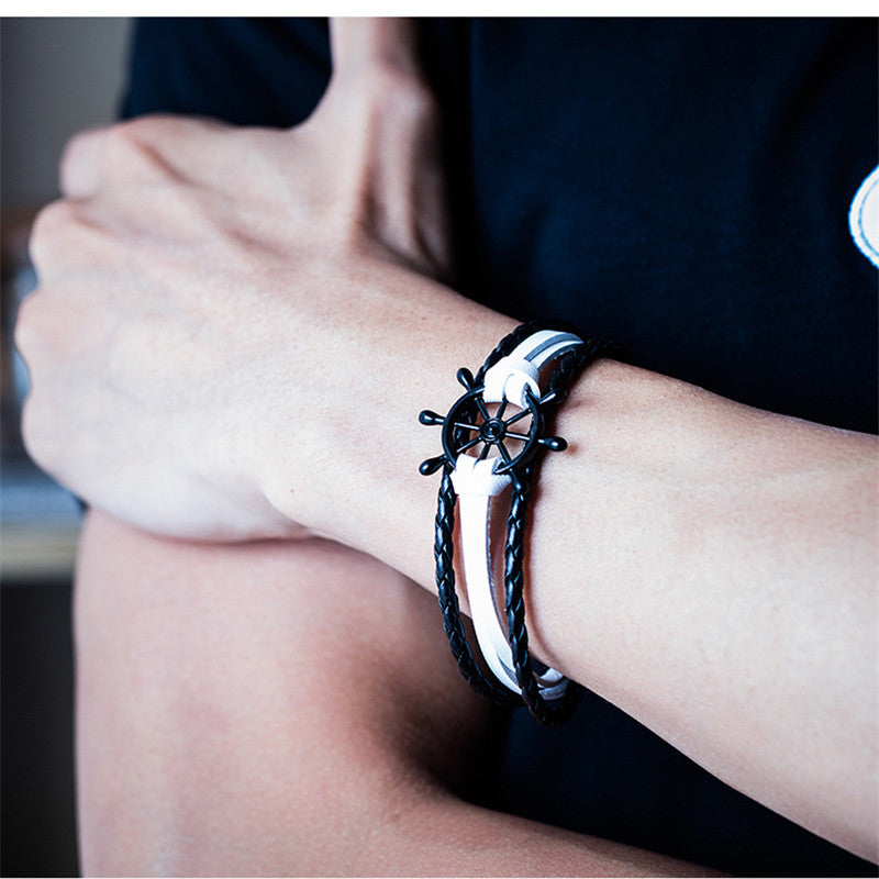 Schiffslenkrad Fashion Leder Charme Armband