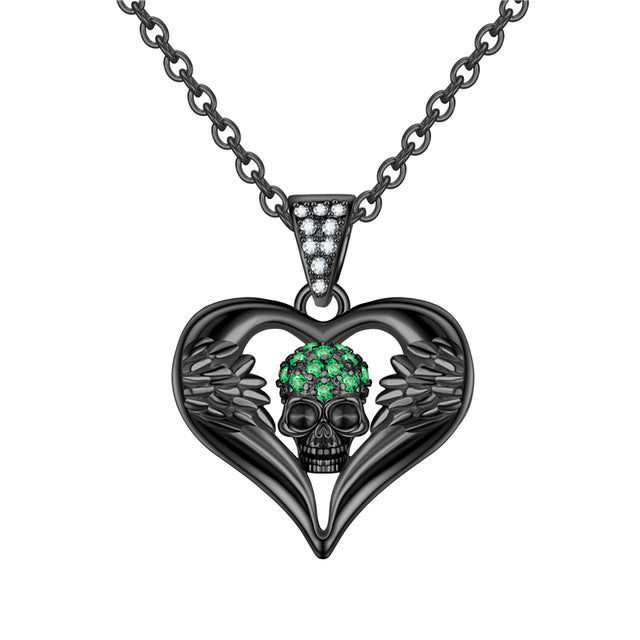 Angel Heart Cubic Zirkonia Schädel Mode Halskette