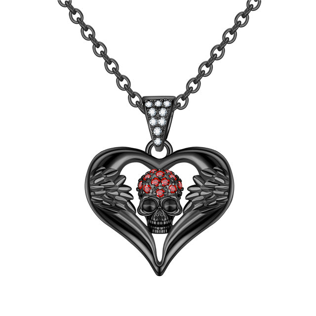 Angel Heart Cubic Zirkonia Schädel Mode Halskette