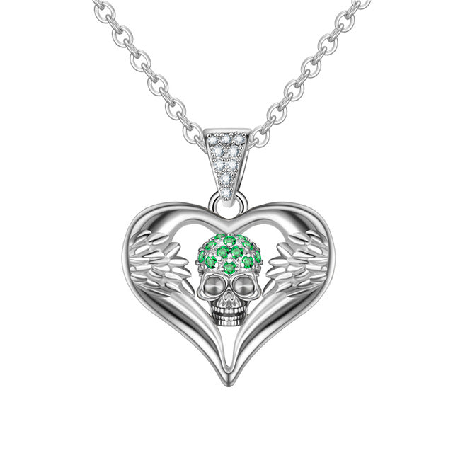 Angel Heart Cubic Zirkonia Schädel Mode Halskette