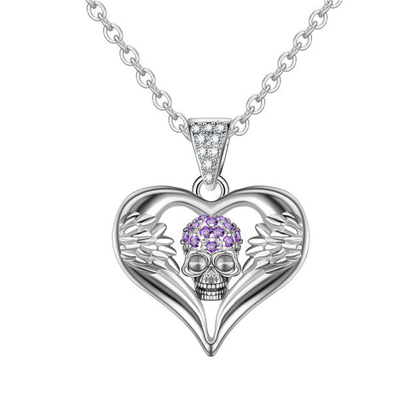 Angel Heart Cubic Zirkonia Schädel Mode Halskette
