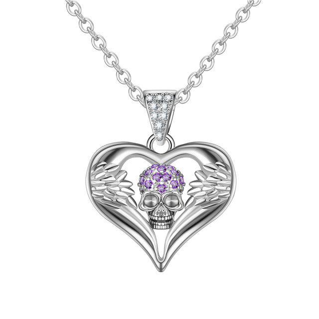 Angel Heart Cubic Zirkonia Schädel Mode Halskette