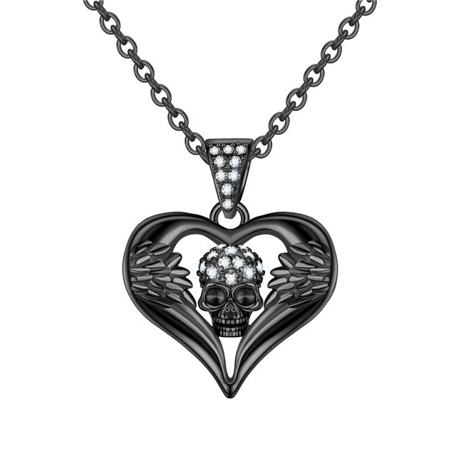 Angel Heart Cubic Zirkonia Schädel Mode Halskette