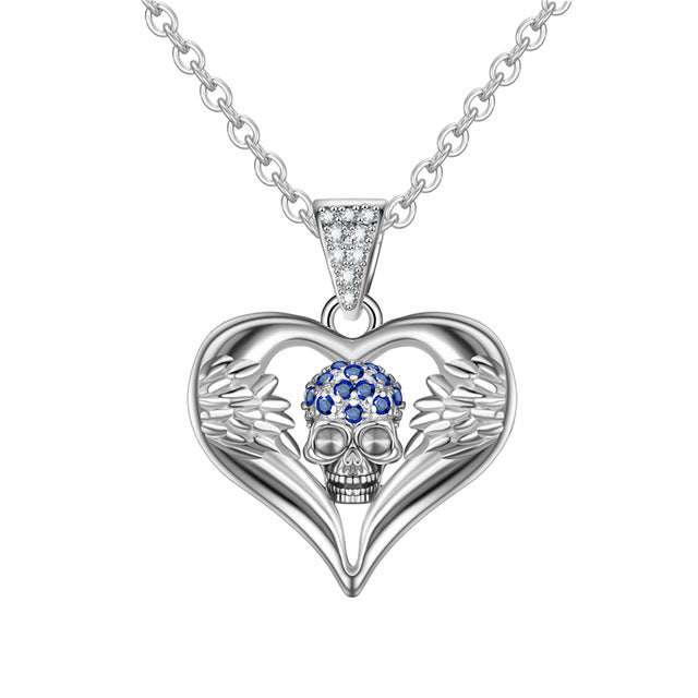 Angel Heart Cubic Zirkonia Schädel Mode Halskette