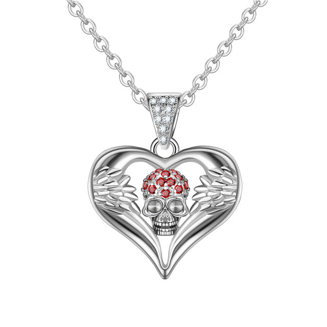 Angel Heart Cubic Zirkonia Schädel Mode Halskette