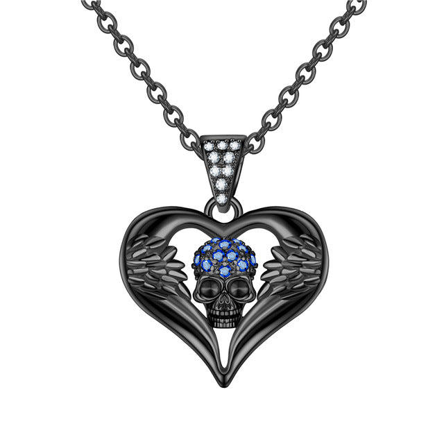 Angel Heart Cubic Zirkonia Schädel Mode Halskette