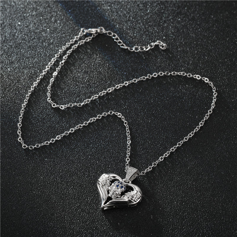 Angel Heart Cubic Zirkonia Schädel Mode Halskette
